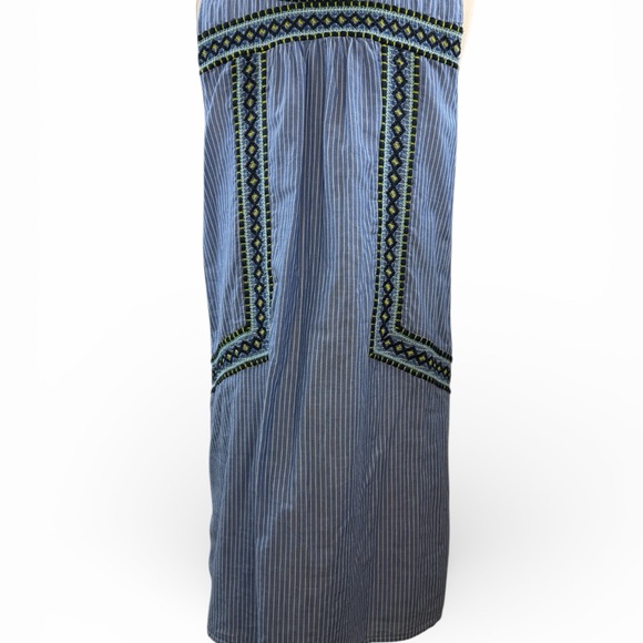 Vineyard Vines Blue Striped Embroidered Mini Shift Dress Large Sleeveless - Picture 12 of 12
